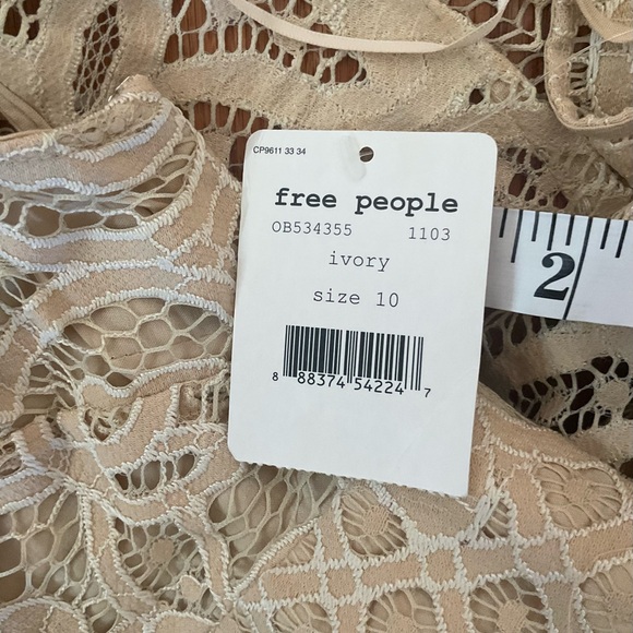 Free People Ivory One Million Lovers Mini Dress Size 10 NWT - Picture 13 of 16